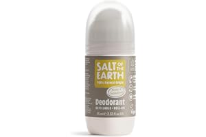 Salt of the Earth - Men's Refillable Roll On Deodorant - Amber & Sandalwood - 100% Natural Origin Ingredients & Vegan Formula - 75ml