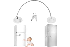 SUNSHINE SMILE Zabezpieczenie lodówki, zamek do drzwi, zabezpieczenie przed dziećmi, zabezpieczenie przed dziećmi z kluczem, zamkiem do lodówki, zamkiem, zamek bezpieczeństwa dla dzieci, zamek samoprzylepny