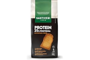 Santiveri - Pan Proteico Bajo en Carbohidratos, 25% de proteínas y alto Contenido en fibra, ideal para dieta low carb y keto, Bajo en Azúcares y Calorías, 8 gr de Proteina Por Racion, 365 gr