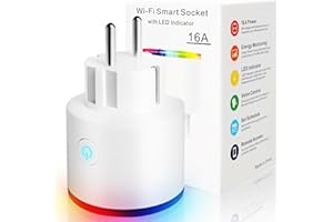 CHANURAE Inteligentne gniazdko Wi-Fi mierzy zużycie prądu, gniazdko Smart Home WiFi działa z Alexa, Google Home, tylko 2,4 GHz WiFi