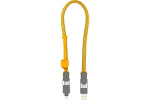 Rolling Square inCharge XL 30 cm - kabel USB typu c, uniwersalny kabel komórkowy, dla mężczyzn, uniwersalna ładowarka do telefonu komórkowego 6 w 1, gadżet techniczny, żółty, kabel Lightning 100 W