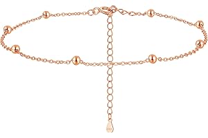 Cangall Silver Anklets for Women, 925 Sterling Silver Ankle Bracelets for Women, Adjustable Beach Barefoot Anklet String, Silver Simple Foot Chain, Ankle Chain for Summer Holiday jewellery for Girls