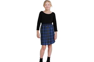 Crazy Chick® Girls Box Pleated Tartan Check Skirt Kids School Uniform Fancy Dress Party Skirt
