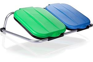 BigDean Müllsackständer Wandmontage Double 120L GRÜN+BLAU Müllbeutelständer Müllsackhalter Mülleimer - Blauer Sack - Gelber Sack - Wandmüllsackständer Müllsackständer Wand