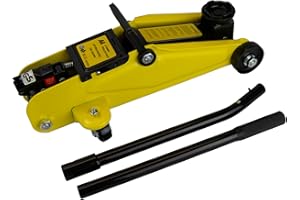 AA Gato hidráulico de 2 toneladas AA3282, Rango de elevación, para Coches/vehículos, Aprobado por TUV/GS, Incluye maletín/Instrucciones, Negro y Amarillo, de 135 mm a 330 mm