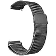 ProLook Strap for MI Revolve Watch, Skagen Falster 3 42mm, Cross Beats Track Smartwatch 2020 | Stainless Steel Chain Milanese Loop Adjustable Magnetic Band (Black)
