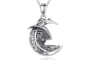 AEONSLOVE Collier Arbre de Vie Viking Argent 925 pour Homme Femme, Collier Runes Viking, Pendentif Dragon | Valknut et Vegvisir | Corbeau et Loup d'Odin, Bijoux Amulette Nordique