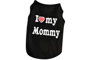 Ducomi Pets Love - Camiseta de Algodón para Perros y Gatos de Verano para Perros Pequeños y Medianos y Cachorros - Ropa de Camiseta Chihuahua, Caniche y Razas Toy (XL, Mommy Black)