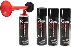 VMD Tromba ad aria manuale, rif. 17232, con 4 bombolette da 300 ml, per eventi sportivi