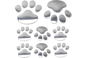 AEIOPRS 4 paia Adesivi Zampe Cane Gatto 3D per Auto Moto Caschi Stickers Autoadesivi Impronte per Esterni