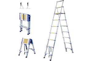 HOSTRÖM Scala telescopica a 9 gradini EXTENDACT9, Scala telescopica 2,6m+2,3 m, scala pieghevole telescopica, Alt. max lavoro 4,1m, Garanzia 5 anni, Hostrom