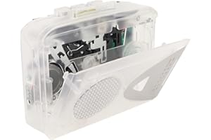 GOSHYDA Reproductor de Casete Portátil, de Radio FM Am Retro con Altavoz y Conector para Auriculares, Convertidor de Casete a MP3, Grabadora de Reproductor de Cinta para Viajes, (Transparente)
