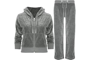 Be Jealous Womens Velour Loungewear Hoodies Velvet Ladies Jogging Hooded 2PCS Tracksuit Set