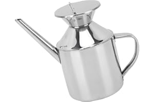 WIFEHELPER Butelka z Dozownikiem Oleju ze Stali Nierdzewnej Dozownik Oliwy z Oliwek i Octu Pojemnik na Olej Uniwersalny Pojemnik na Olej Akcesoria Kuchenne (Z Rękojeścią)