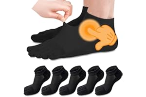 REKYO MOAMUN Toe 5 Pares Hombres Calcetines Algodón Corte Bajo, 5 Dedos Calcetines Para Hombres Suave Y Respirable