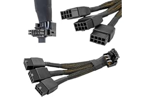 Xiatiaosann 16 AWG PCIE 5.0 12VHPWR 600W 3x8 Pin do 16Pin (12+4Pin) 90 stopni Adapter do zasilania kątowego prostego dla karty graficznej RTX 4090 4080 3090TI 4070Ti (typ B)