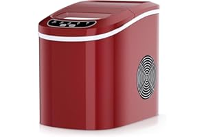 ‎GOPLUS GOPLUS Eiswürfelmaschine, 12kg in 24 Std. Eiswürfelbereiter mit 2 Eiswürfel-Größen & 2,2 Liter Wassertank & Eiswürfelschaufel, Ice Cube Maker Zubereitung in 6-13 Minuten, 24 x 36 x 33 cm (Rot)