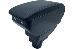 KAERGK Accoudoir double couche pour Corsa D 2006-2014 Console centrale Boîte de rangement avec 4 ports USB Porte-gobelet Accessoires Noir