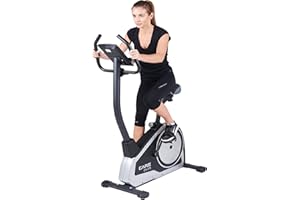CARE FITNESS - Vélo d'Appartement Ergomètre CV-375-24 Programmes d'Entraînement- Masse d'Inertie 10kg - 11 fonctions intégrées - Connectivité Application Kinomap