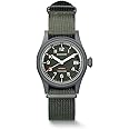 BODERRY Men's 38mm Titanium Watch, Automatic, Military, Day/Date Function, 100M Waterproof, Nylon Strap, Japanese NH35 Movement, Screw-Down Crown — LANDMASTER