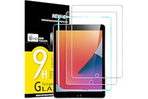 NEW'C Lot de 2, Protection Écran en Verre Trempé pour iPad 9(2021)/iPad 8(2020)/iPad 7(2019)[10,2 Pouces, 9ème/8ème/7ème Génération], Film Protection écran - Outil d'alignement Offert