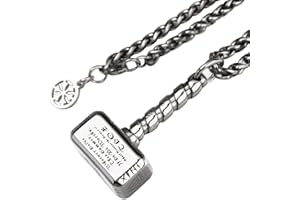 ForFox Collana Ciondolo mjolnir Martello di Thor Vikings in Acciaio Inossidabile Titanio per Uomo Donna Catena da 24 Pollici