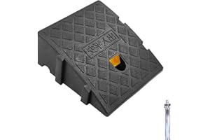 JAHOMFAI Rampe de Trottoir Portable et Légère pour Allée, Voiture, Scooter - Lot de 1 avec 1 Boulon d'Extension (Noir, 26,9 x 24,9 x 13 cm)