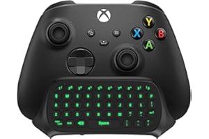 TiMOVO Mini Tastatur Kompatibel mit Windows 10/Xbox Series X|S/Xbox One, 2,4G Empfänger Wireless Chatpad mit Grün Licht & Headset und Audio Jack Message Tastatur für Xbox one S/Xbox one Elite, Schwarz
