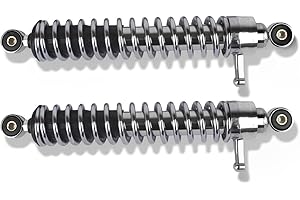 BISOMO 1 Paar Stoßdämpfer, Federbeine 360mm, verstellbar, Feder verchromt für Simson S51, S50, S70, Enduro S51E S70E