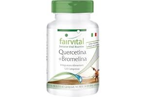 Fairvital | Quercetina più bromelina - 120 compresse - Vegan - Combinazione efficiente - Dosaggio sicuro