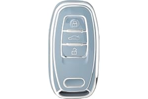 OFFCURVE Car Key Cover Car Key Case Key Fob Cover Car Key Protector 3 Buttons Compatible with Audi A3 A4 A5 A6 A7 A8 Q5 Q7 Q8 S4 S5 S6 S7 R8 RS4 RS5 RS6 RS7 TT TTS TTRS E-Tron Quattro