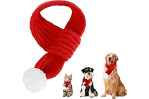 MORLUKS Christmas Scarf Dog Cat Christmas Scarf Red Dog Costume Christmas Costume Pet Dog Clothes for Christmas Decoration Size S
