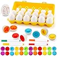 JoyGrow Matching Eggs Color&Shape Recognition Sorter Puzzle Skills Educational Toys for Kids and Toddler to Learn Color and Shape (12PCS)