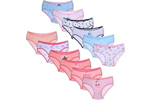 Calosy, slip da bambina in morbido cotone, fantasie assortite, confezione da 12