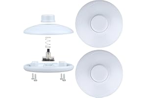 Helunsi 3Pcs Floor Lamp Foot Switch, White Foot Pedal Switch, Round Floor Lamps Foot Inline Switch, Step ON OFF Spring Push Button, for Control Replacement Floor Lamp Extension Cord Parts - Pack of 3