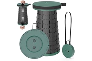 PLOGGING 2024 Taburete Plegable Portátil, Taburete Telescópico Ligero y Duradero para Actividades al Aire Libre como Viajes, Pesca, Senderismo y Camping MAX Cargando 200 kg con Carabinero