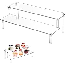 Alzate for espositori trasparenti, Ripiani in acrilico, Alzate for espositori in acrilico 3 livelli Espositore in acrilico trasparente Alzata for cupcake Espositore a livelli Ripiano for organizer for