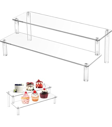 Espositore In Acrilico Trasparente A 2-5 Strati – 50x32x25 Cm, Rimovibile, Per Cupcake, Profumi, Gioielli E Collezioni