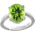 JAGDAMBA GEMS Certified (Special Quality) Unheated Untreated 5.37 Carat Ceylone Natural Green Peridot Adjustable Ring Gemstone by Lab Certified