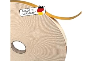 The Felt Store cinta de fieltro autoadhesiva, 15 mm de ancho, 1,5 mm de grosor, 20 m de largo, blanca, cinta de sellado de fieltro - Made in Germany