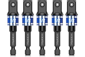 Hakkin 5Pcs 1/2" Impact Grade Socket Adapter Set Turns Power Drill Into High Speed Nut Driver Torque Impact Wrench