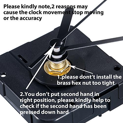 Mudder Uhrwerk mit Kurzen Händen, 4/ 25 Zoll Maximale Zifferblattstärke, 3/ 5 Zoll Gesamtwellendrehzahl - 2