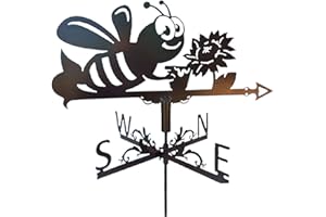 MagiDeal Acier Inoxydable Girouette Vent Direction Indicateur Girouette Ferme Grange Scène Jeu Jardin Cour Patio Décoration Artisanat - Abeille