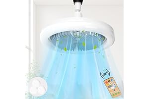 CARSEATTY Ceiling Fans with Lights, Adjustable Angle,30W LED Dimmable Ceiling fan with Lamp, with Remote Control, Timing and 3 Speeds, E27 Lamp Holder, 3000K-6500K for Small Spaces Bedroom Home Office (Gray)