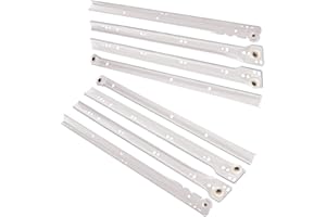 OMIDEAS 2 Pairs of High Quality Drawer Runners/Bottom Fix Metal White 400mm