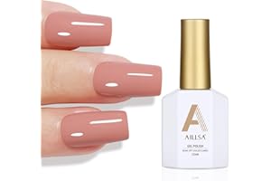 AILLSA Nude Gel Nail Polish, 15 ML Color Gel Polish, Red Nude Gel Nail Varnish Soak Off UV/LED Nail Lamp, Autumn & Winter Color Nail Polish Salon & Home Use