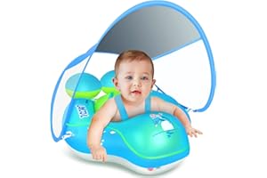 ‎LAYCOL LAYCOL Schwimmring Baby mit abnehmbarem Sonnendach, Kinder Schwimmreifen Baby Anti-Umkippen Aufblasbare Schwimmsitz das Schwimmbad Schwimmtrainer Baby Float für Baby ab 3-36 Monate