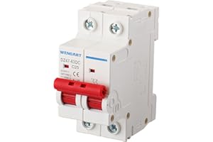 Wengart Miniature Circuit Breaker DZ47-63Z, DC Disconnect Switch, 500V 25A 2 Poles, DIN Rail Mount, Work for Battery and Solar PV Systems and other DC Systems