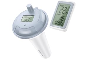 APARATOO Wireless Pool Thermometer, WiFi Floating Pool Thermometer with Indoor Temperature Humidity Monitor, Digital Pond Thermometer Underwater IP67 Waterproof for Swimming Pools, Bathtubs, Fish Tanks