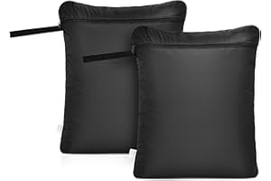 OTraki Sacchetto Viaggio 50x60cm 2 Pezzi,Sacco Biancheria Sporca da Viaggio Riutilizzabile,Sacco Portabiancheria Sporca Impermeabili con Zip per Sportiva,Laundry Bag&Wet Bag,Nero
